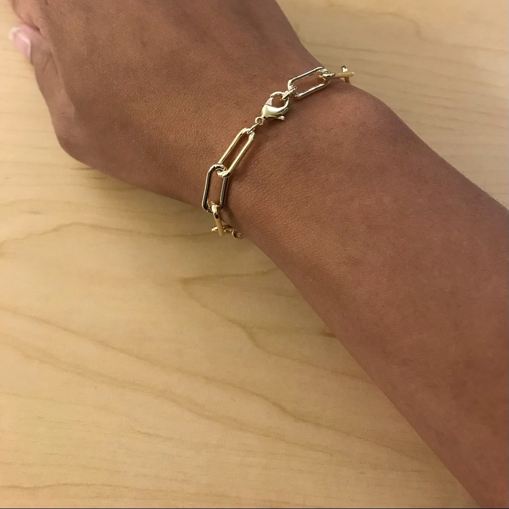 GOLD TONE Link Chain Bracelet NWOT